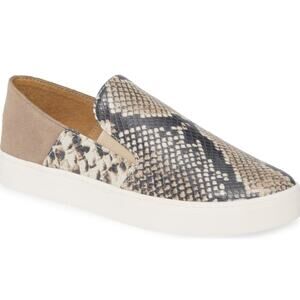 Treasure & Bond Amari Sneakers 11 NWOT Tan Gray Snake Leather Suede Mules